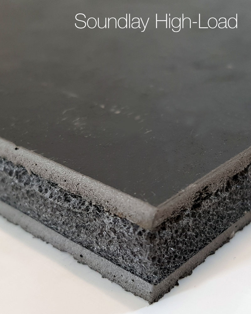High-Load Acoustic Overlay Material for Concrete Floors