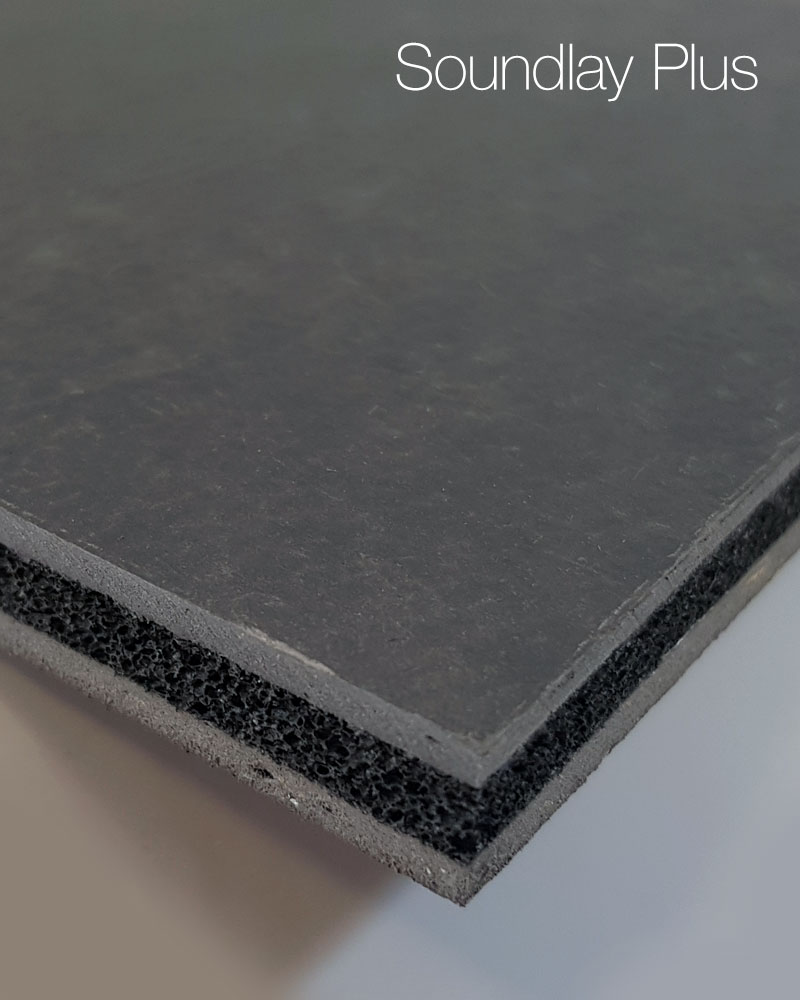 Double Layer Acoustic Overlay Material for Concrete Floors