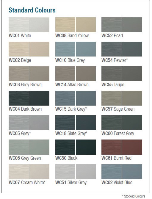 Weatherclad Colour Chart